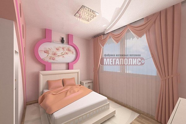 натяжной потолок в спальне