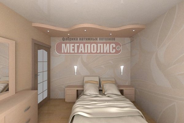 натяжной потолок в спальне